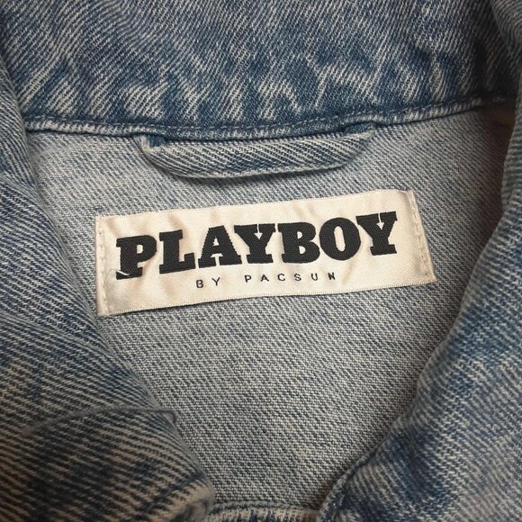 PacSun by Playboy Jacket Blue Denim Long Sleeve Button Up Men's Small Unisex - Picture 7 of 15
